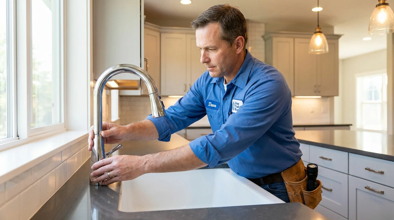 Kitchen faucet installation by Johns Plumbing LLC in Fairfield